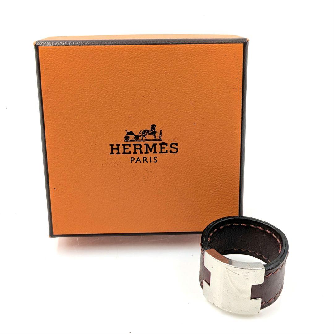 HERMES Hモチーフ ルーリーリング レザー 指輪