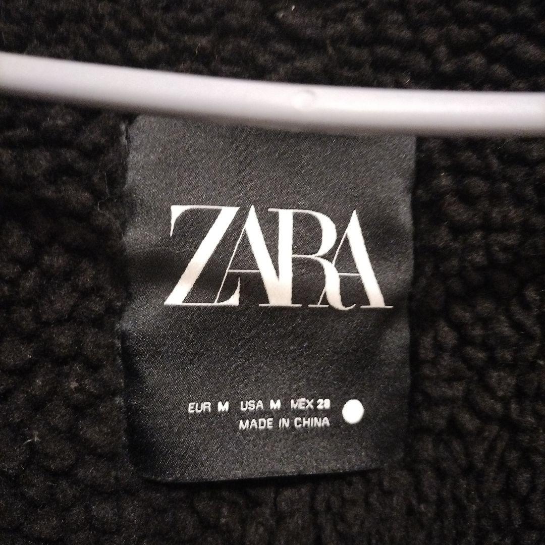 ZARA シェルパ付きブラックレザージャケット M❤️美品
