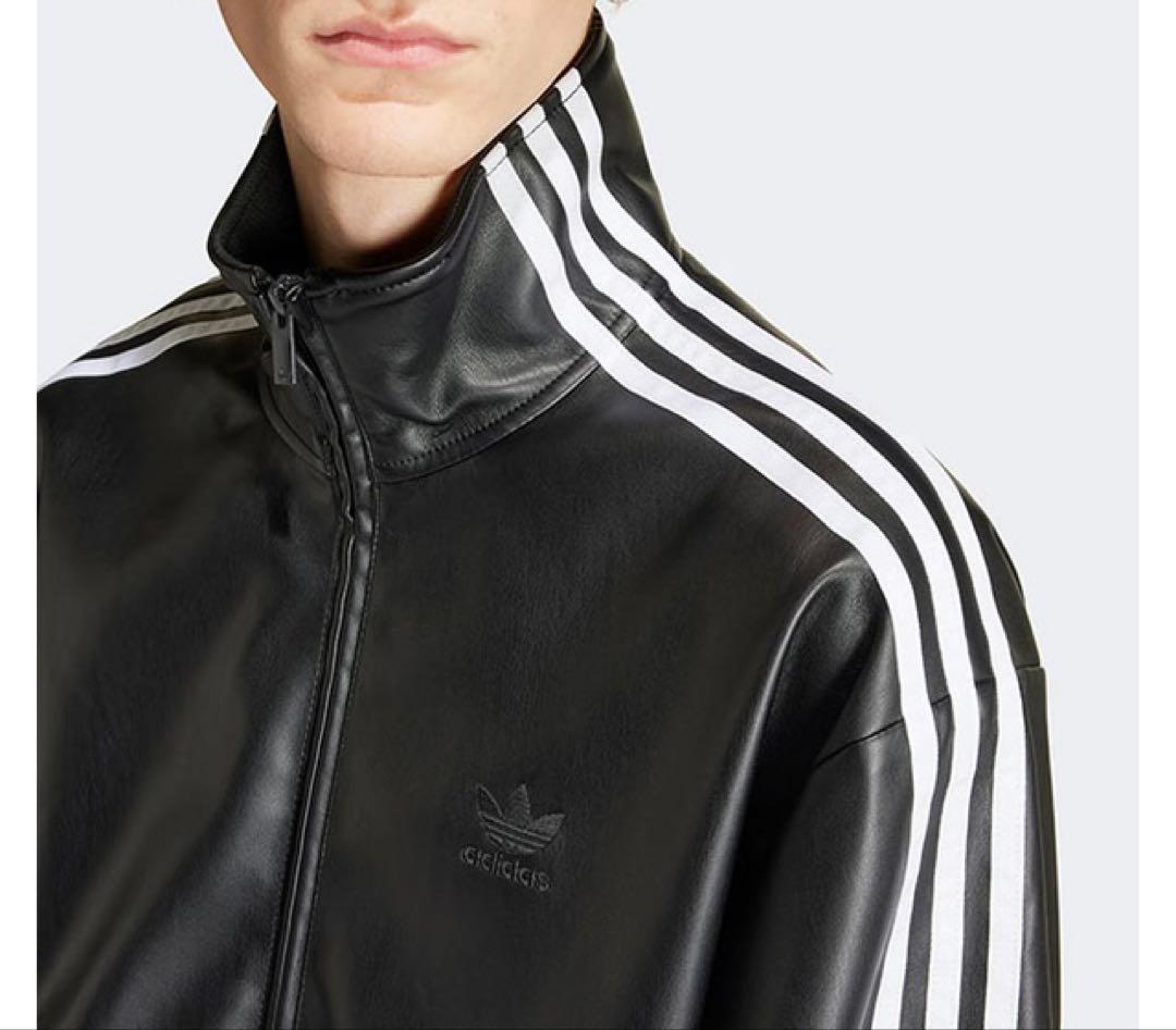 「即完売品」adidas ブラックレザージャケット Sサイズ　ファイヤーバード