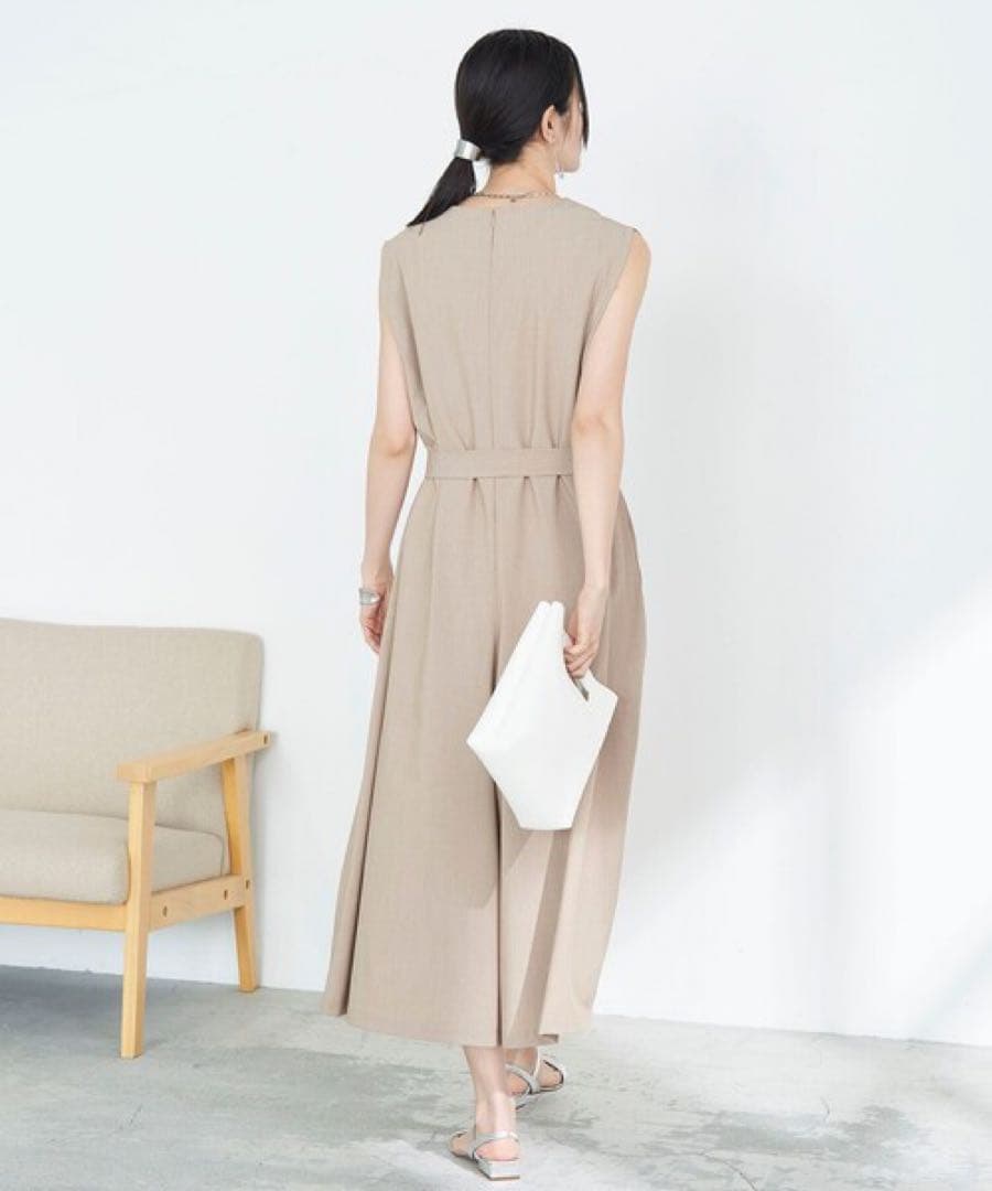 【未使用】NOLLEY'Sスカート風 大人オールインワン ベージュ 定価1.8万