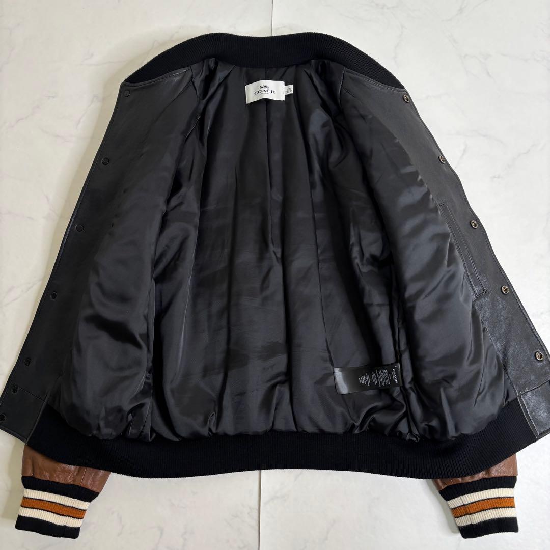 極美品 COACH スタジャン オールレザー ジャケット バイカラー ツートン