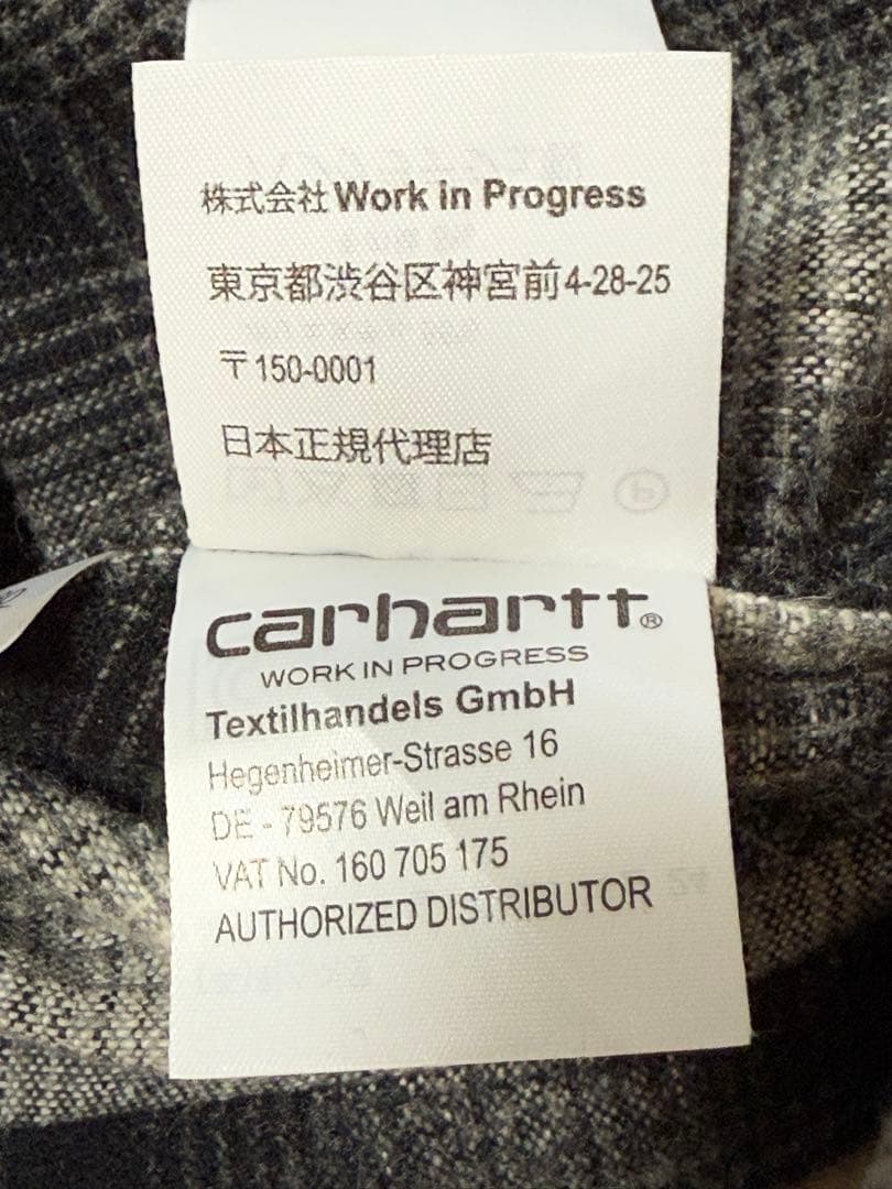 廃盤 カーハート WIP オンブレブラック ウールシャツシャドーチェック