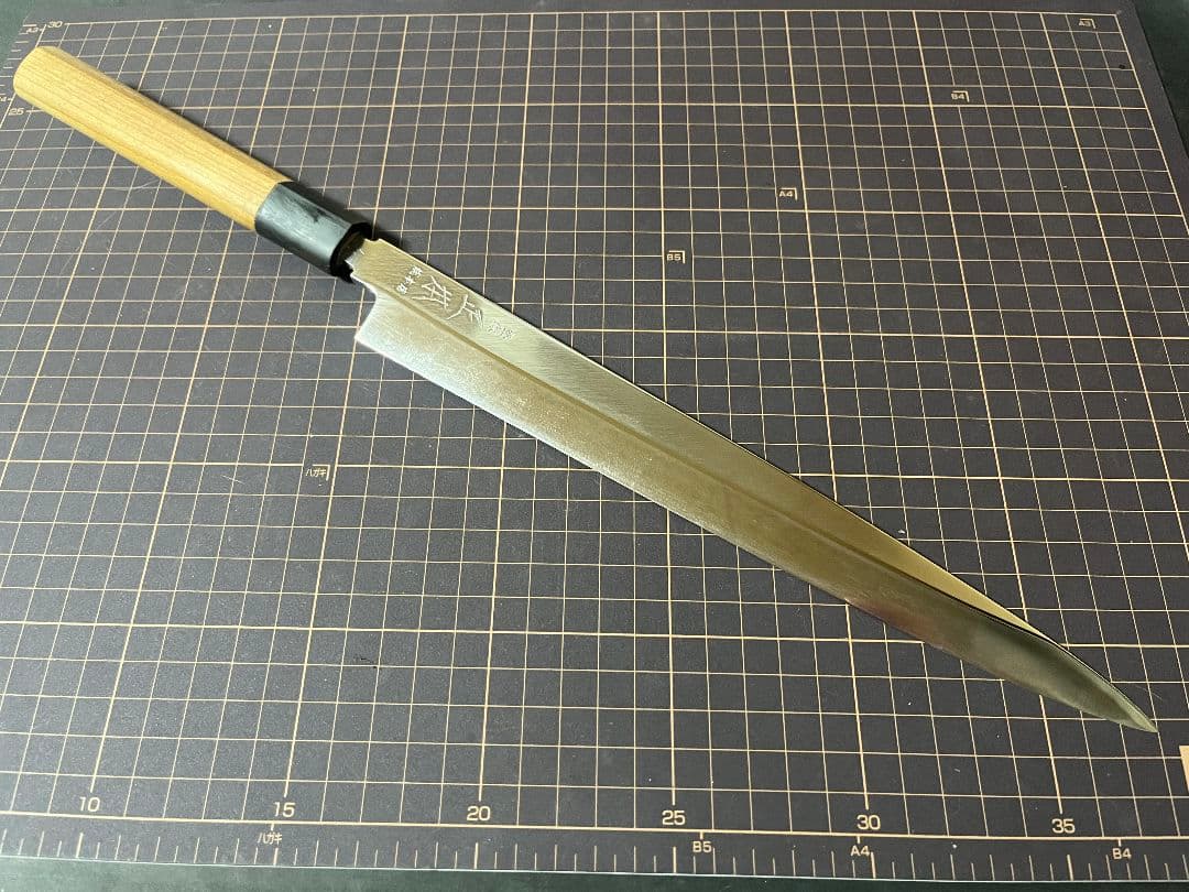 正本総本店 柳刃包丁 コバルト鋼 Ｖ10 27cm 鞘付き 黒檀ピン 正本 包丁
