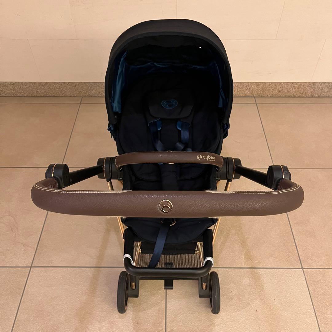 cybex MIOS ミオス ベビーカー ネイビー　ピンクゴールドフレーム