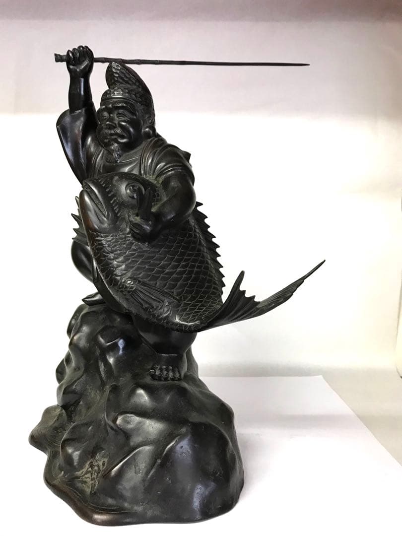銅製:岩上鯛釣恵比寿