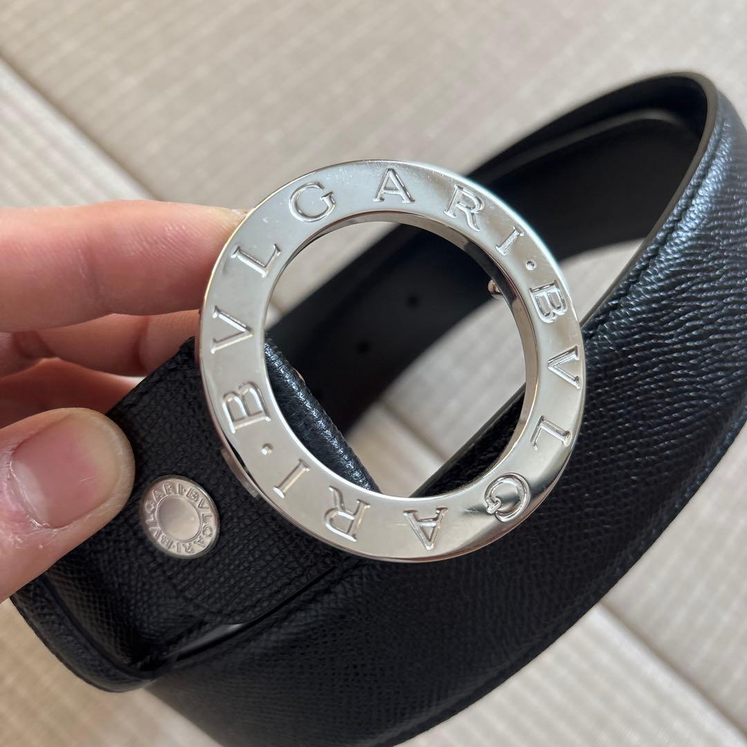 h*o様 BVLGARI ブラック レザーベルト