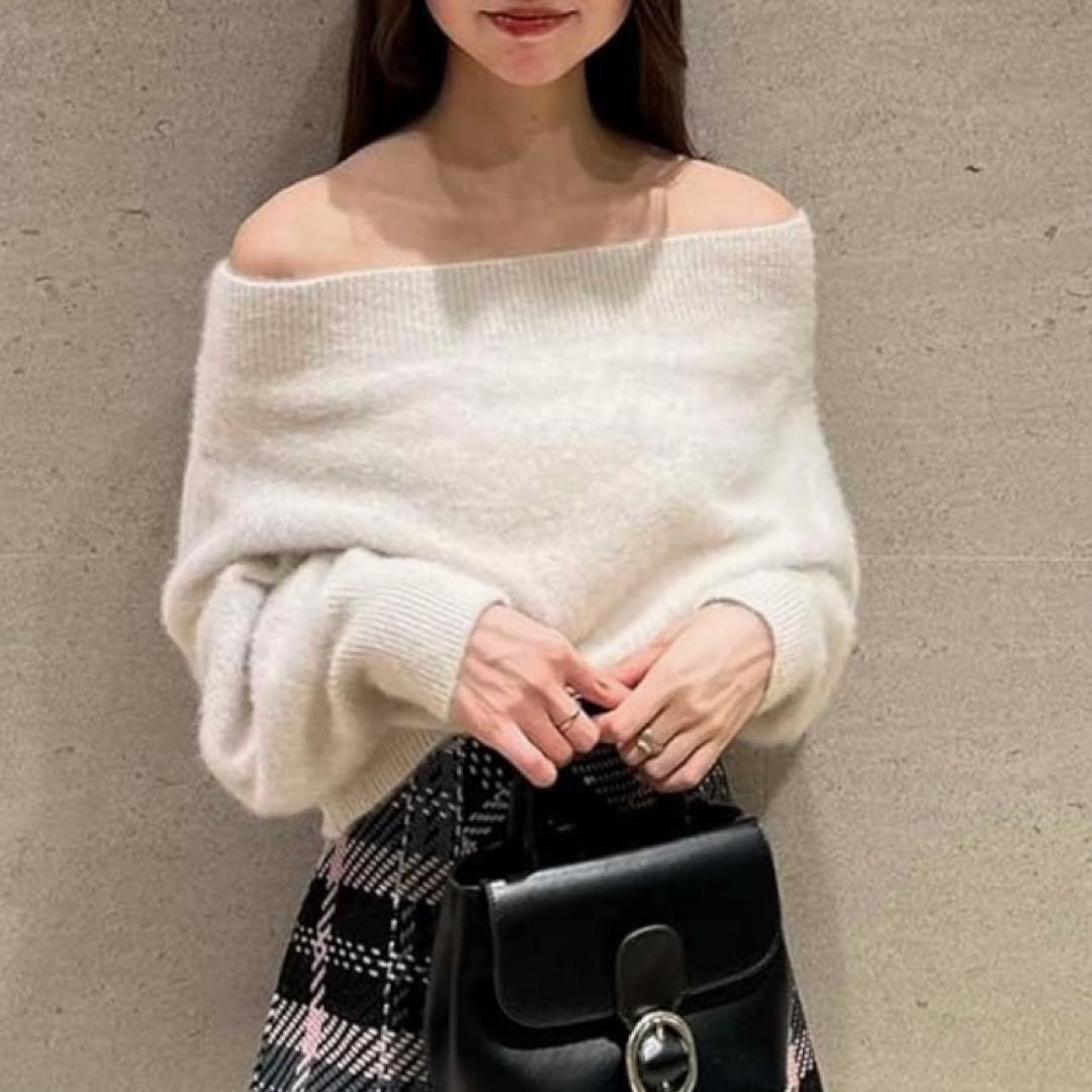 【新品】snidel フォックスアルパカオフショルプルオーバー