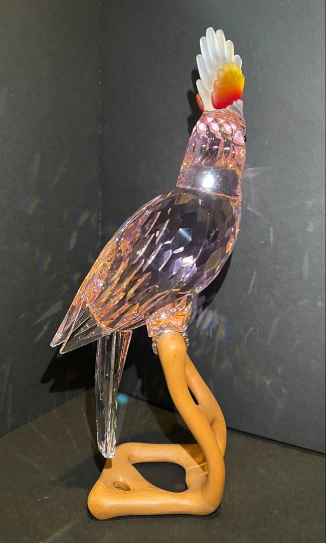 t*m様 スワロフスキー インコ ピンク クリスタル オブジェ