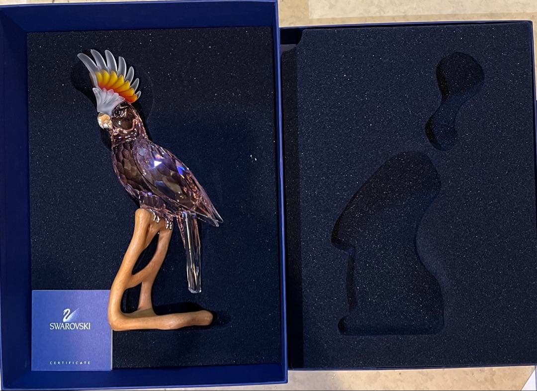 t*m様 スワロフスキー インコ ピンク クリスタル オブジェ
