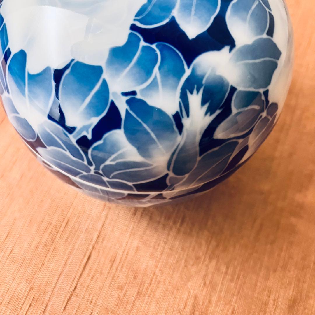 (共箱あり) 深川製磁　球体蓋物　古代バラ　古代薔薇　ボンボニエール