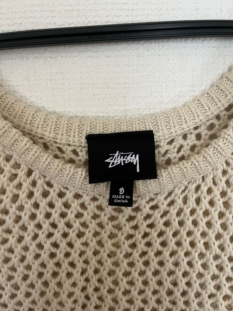 Stussy メッシュタンクトップ サイズs ベージュ
