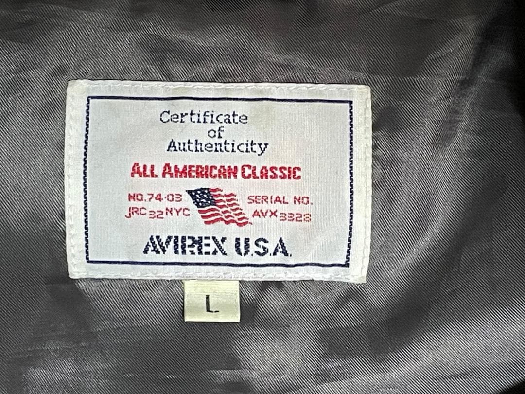 最終価格【美品】 AVIREX レザージャケット　グレー（Lサイズ）