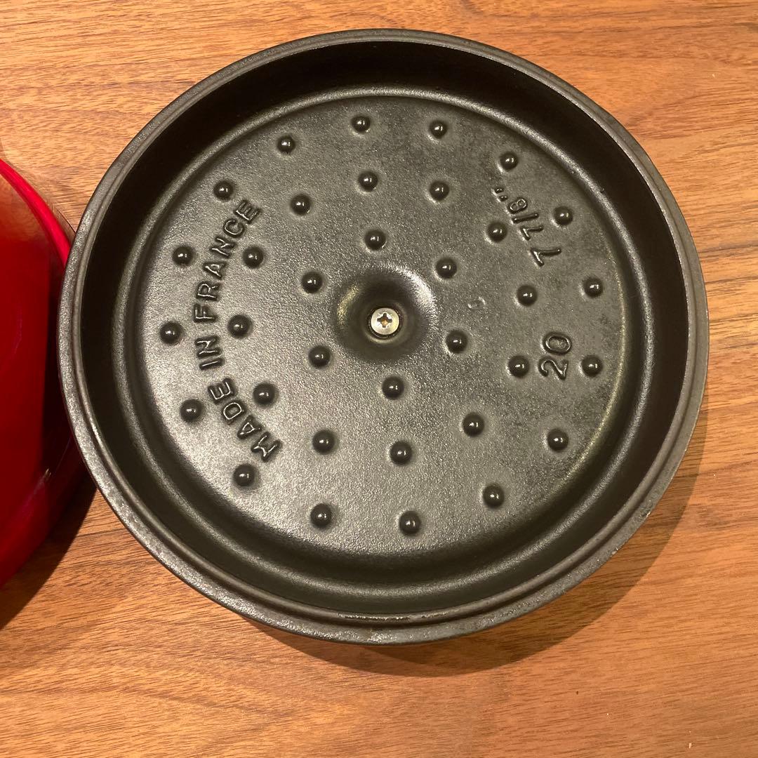 【花】STAUB ストウブ レッド 20cm 両手鍋