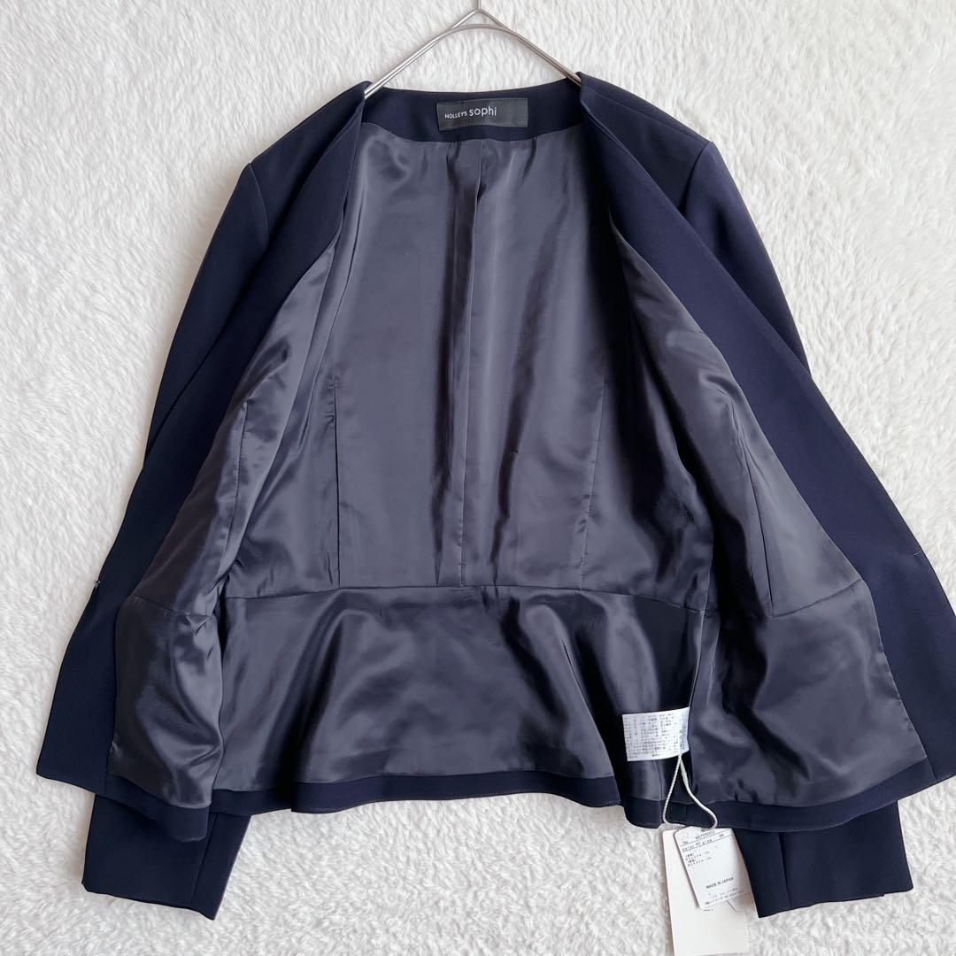 タグ付✨ノーリーズ ノーカラージャケット パンツスーツ セットアップ ネイビー