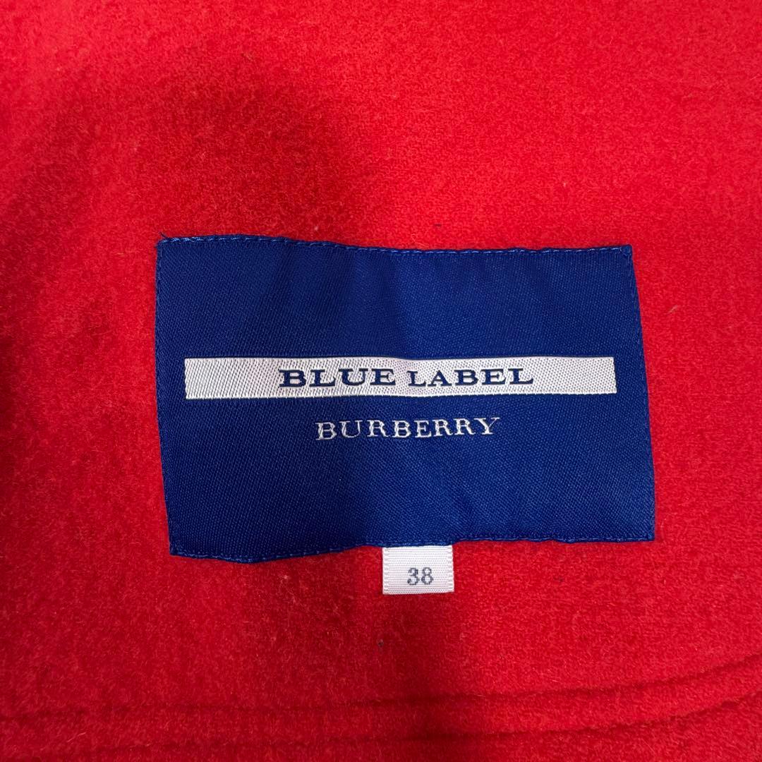 BURBERRY BLUE LABEL ウールコート 38 バイカラー 赤裏地
