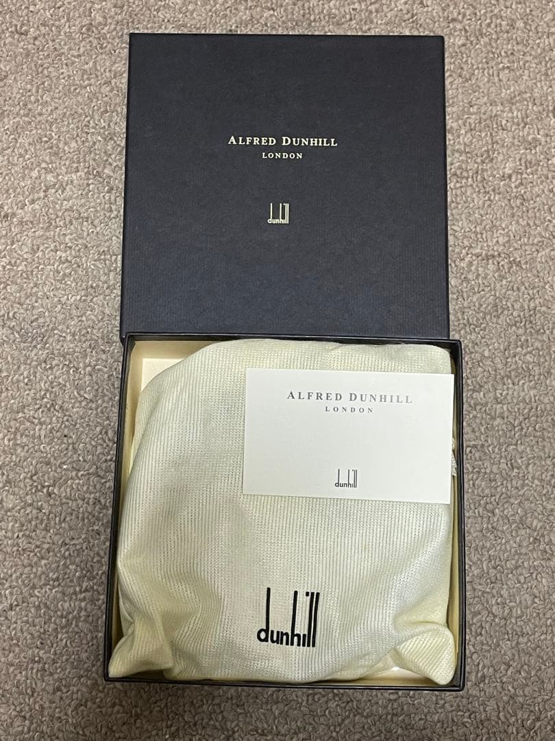 新品dunhill ブラックレザーベルト　シボ革