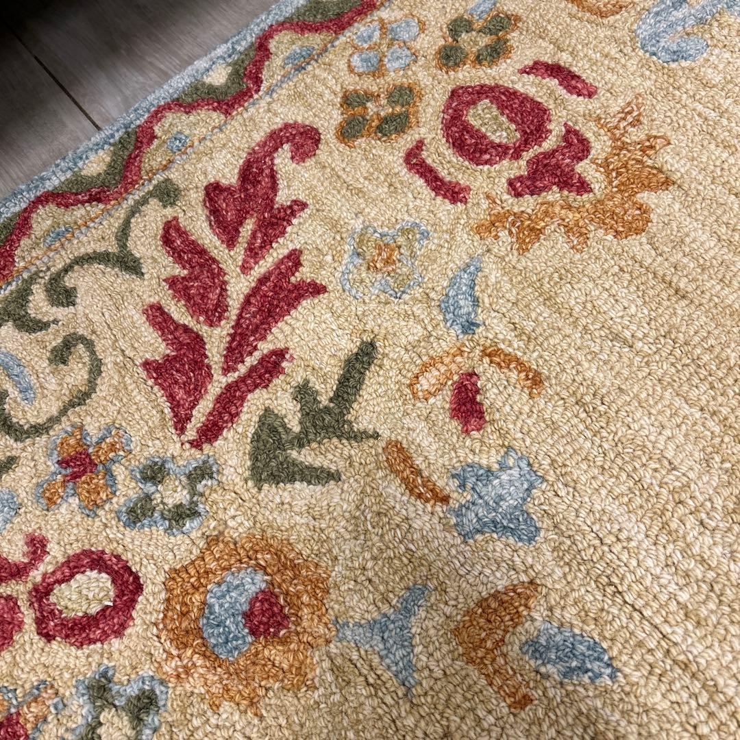 新品☆ウールラグ カーペット 絨毯 140×200cmウール100% 北欧風