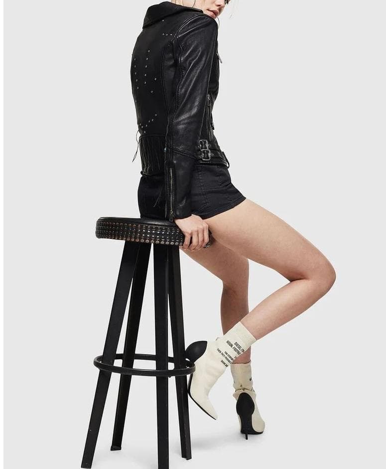 DIESEL バックスタッズ レザーライダースジャケット 定価11万6600円