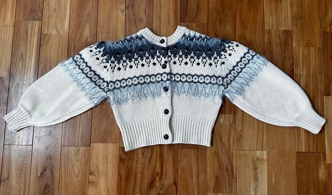 トップス Ameri UND 2WAY LADY NORDIC KNIT CARDIGAN