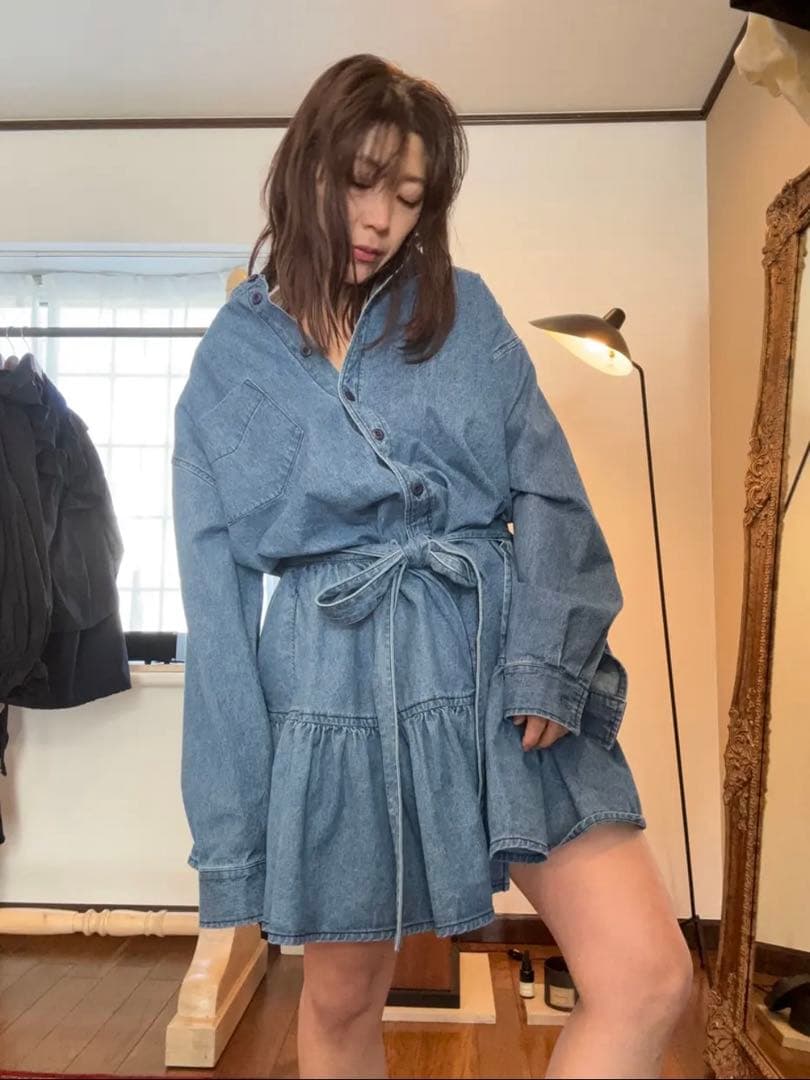 年越セール 美品 papier Denimenfantwrapped skirt