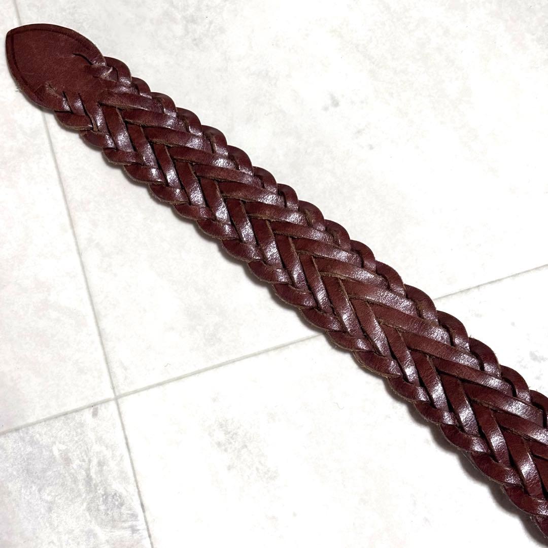 【美品】ホワイトハウスコックス レザーメッシュベルト 30/75 幅3.2