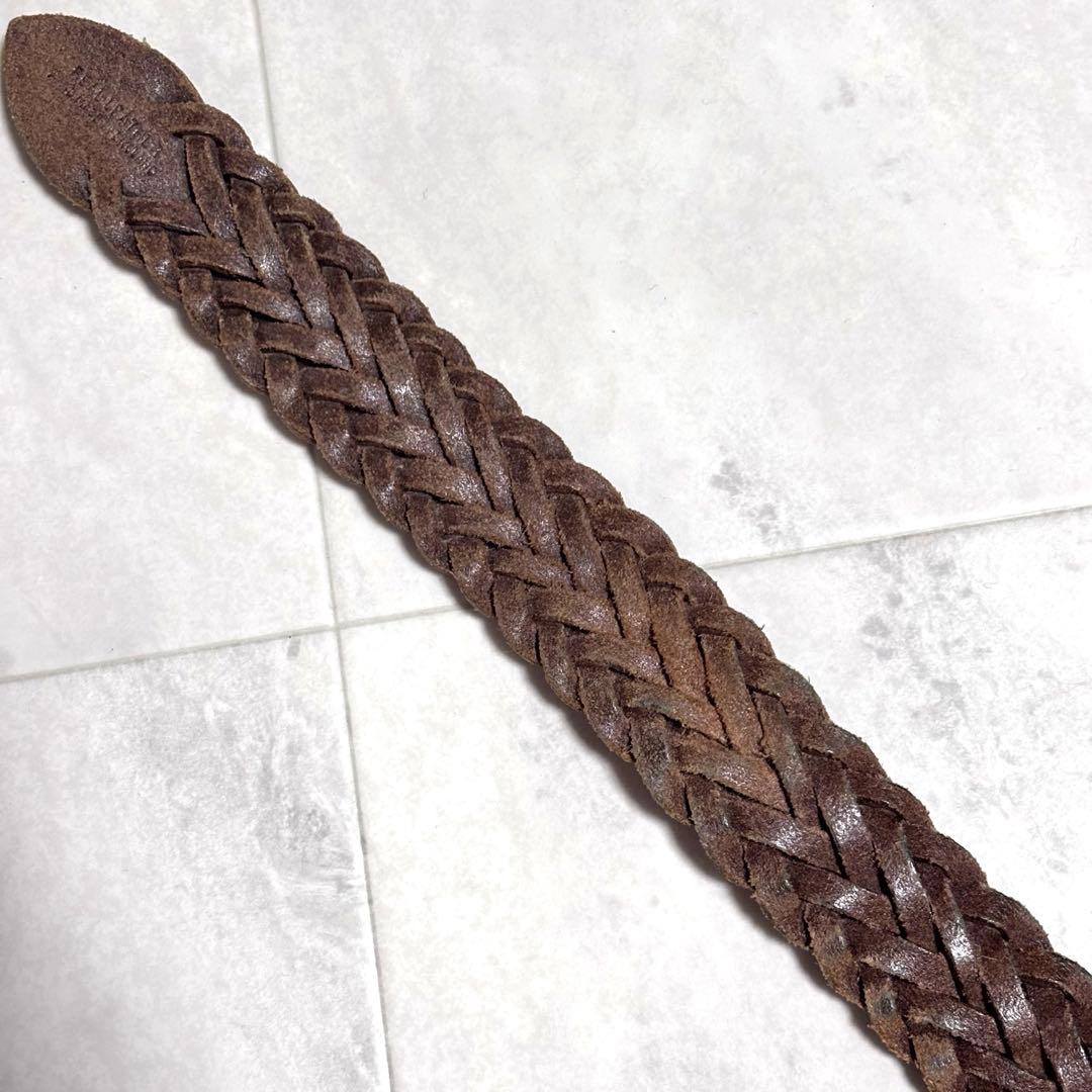 【美品】ホワイトハウスコックス レザーメッシュベルト 30/75 幅3.2