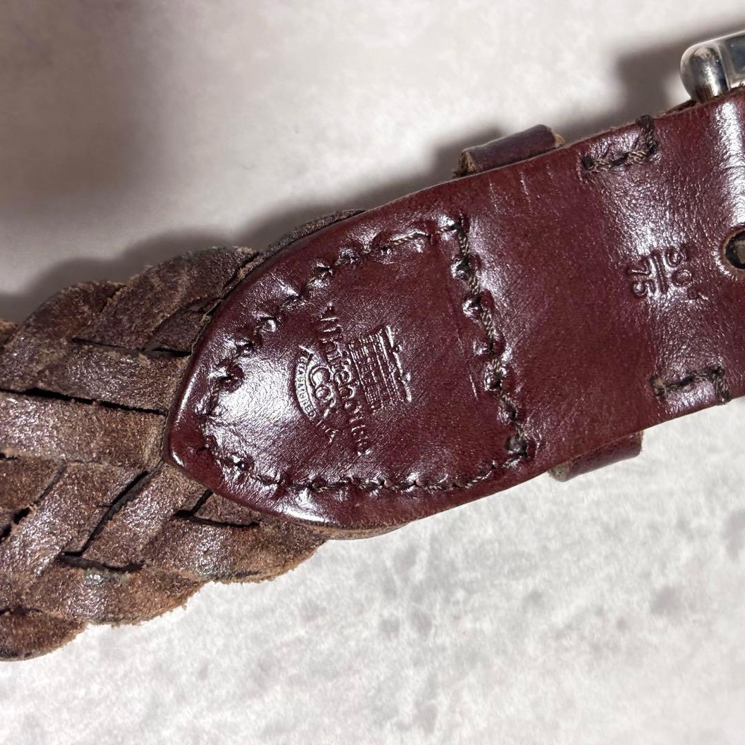 【美品】ホワイトハウスコックス レザーメッシュベルト 30/75 幅3.2