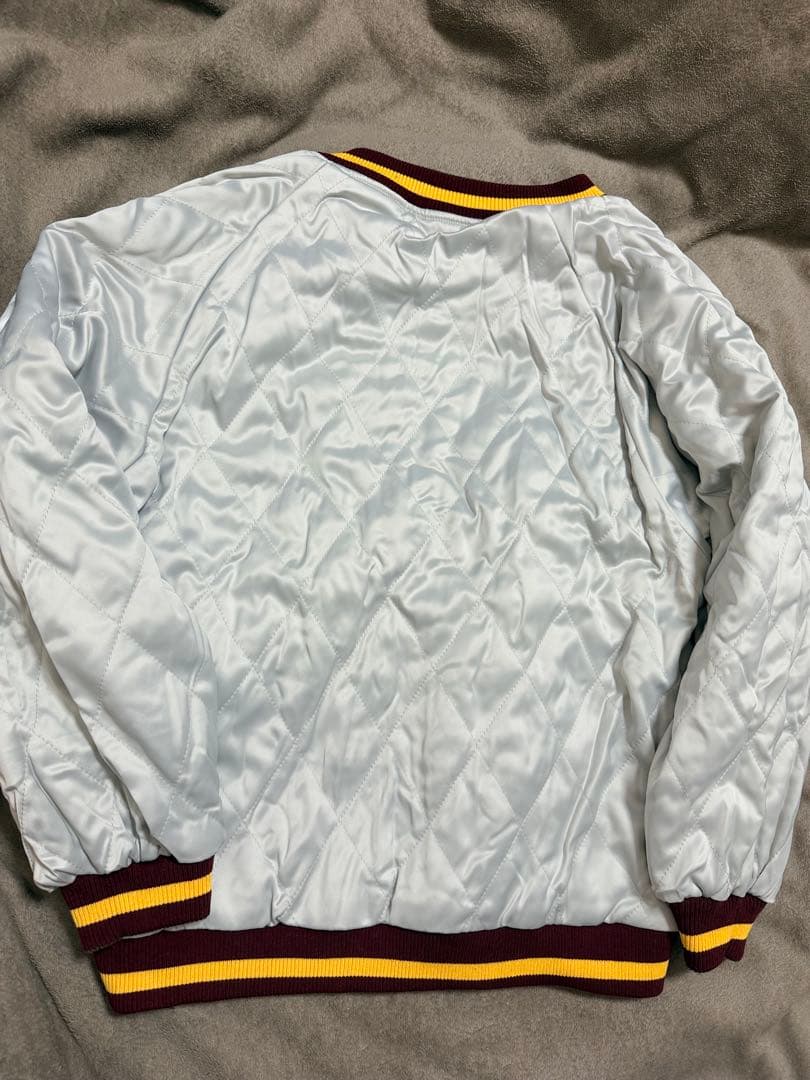 未使用 別珍 日本地図 鶴 スカジャン unisex 美品 サテン