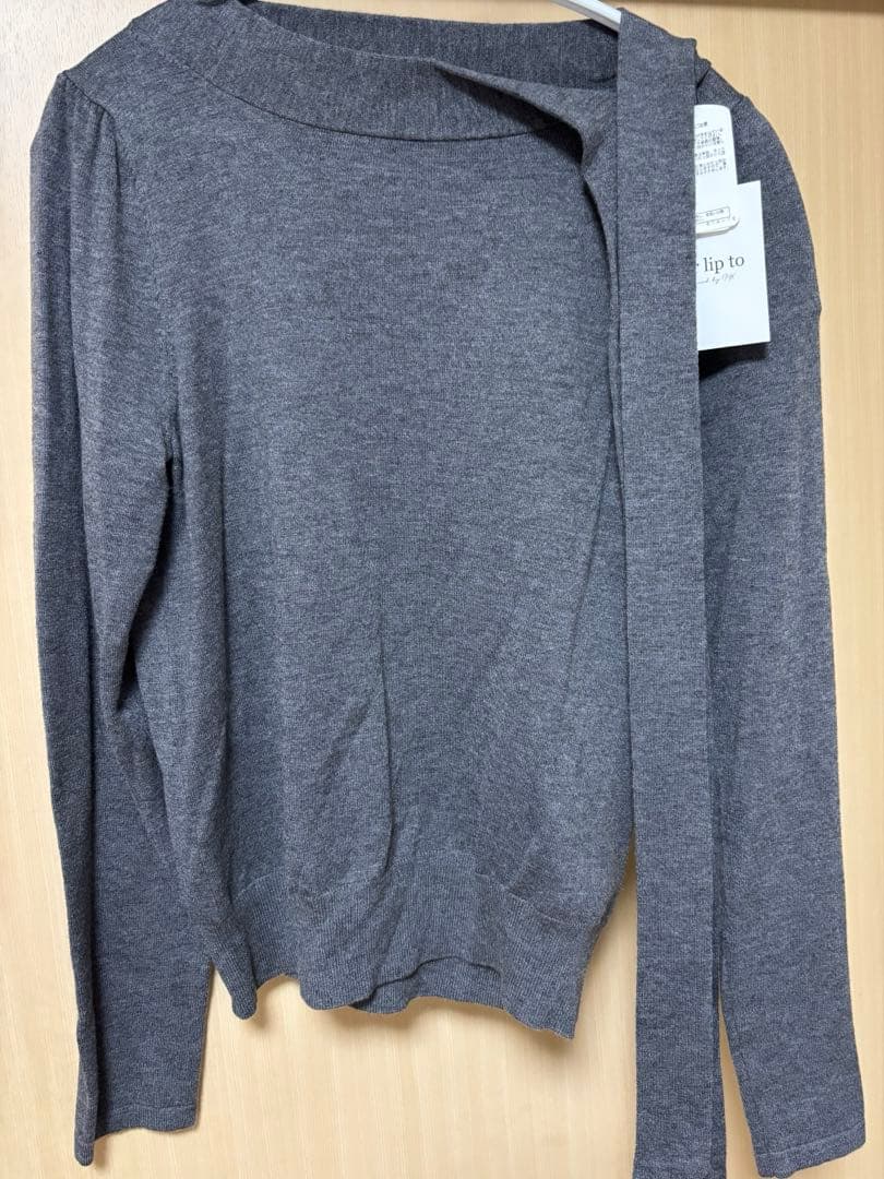 トップス Bijou Ribbon-Tie Knit Top