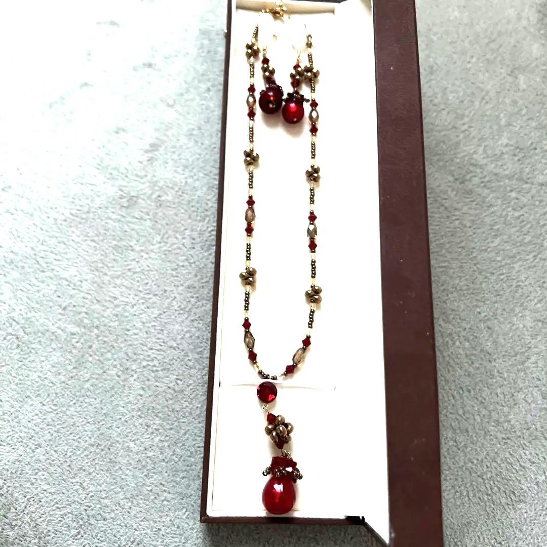 #ベネチアンガラス#アンティーク風#ネックレス#ピアス#イタリア製