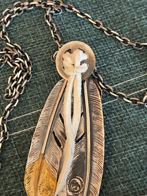 ゴローズ　先金特大フェザー＋上金特大フェザー＋SVホイール＋ビーズ＋細角チェーン