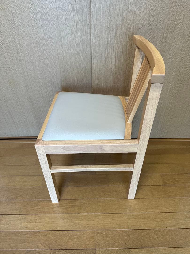 【新品未使用】CRES木製 ダイニングチェア 2脚セット無垢材 ナチュラル