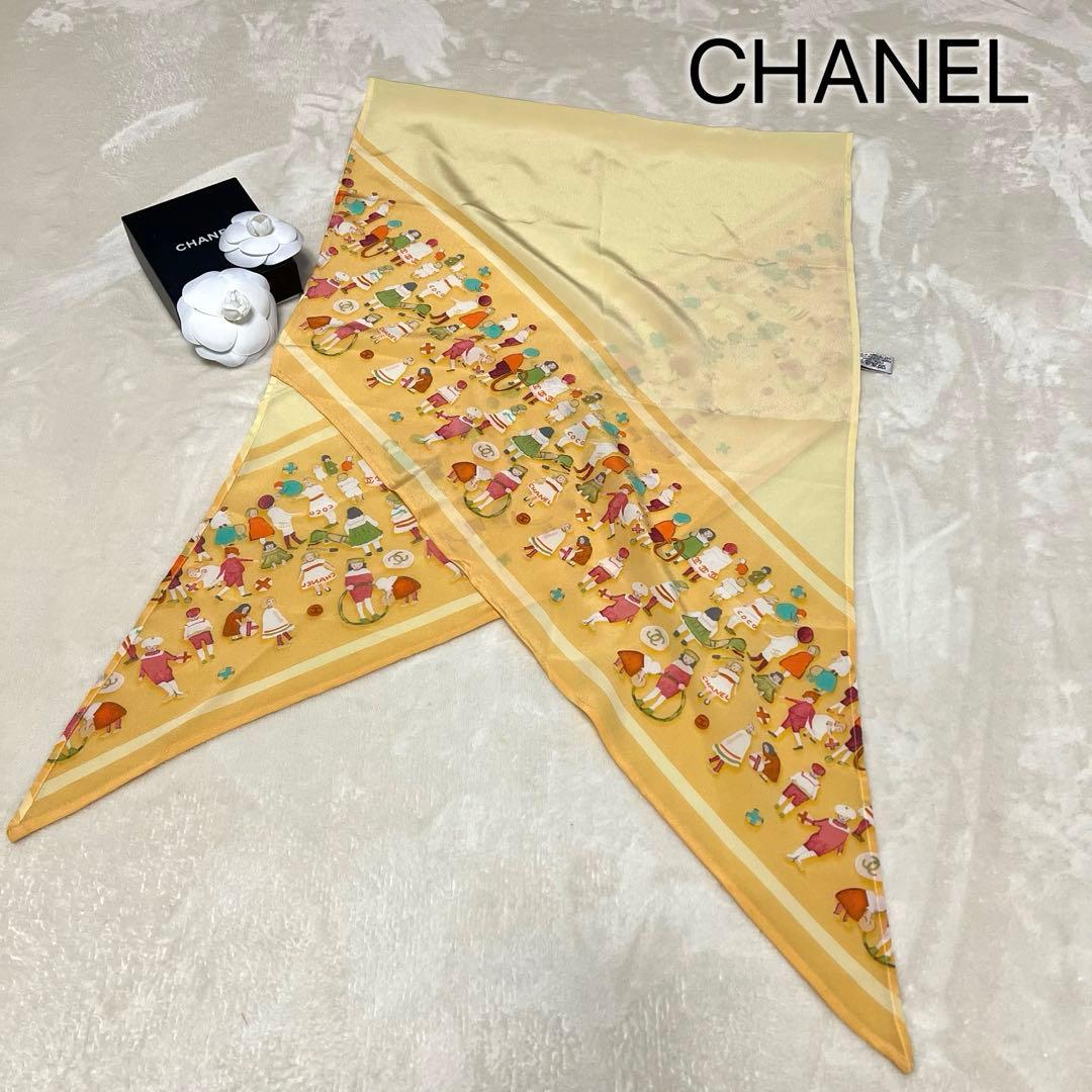 【美品✨】CHANEL★スカーフ★バンダナ★イエロー★シルク