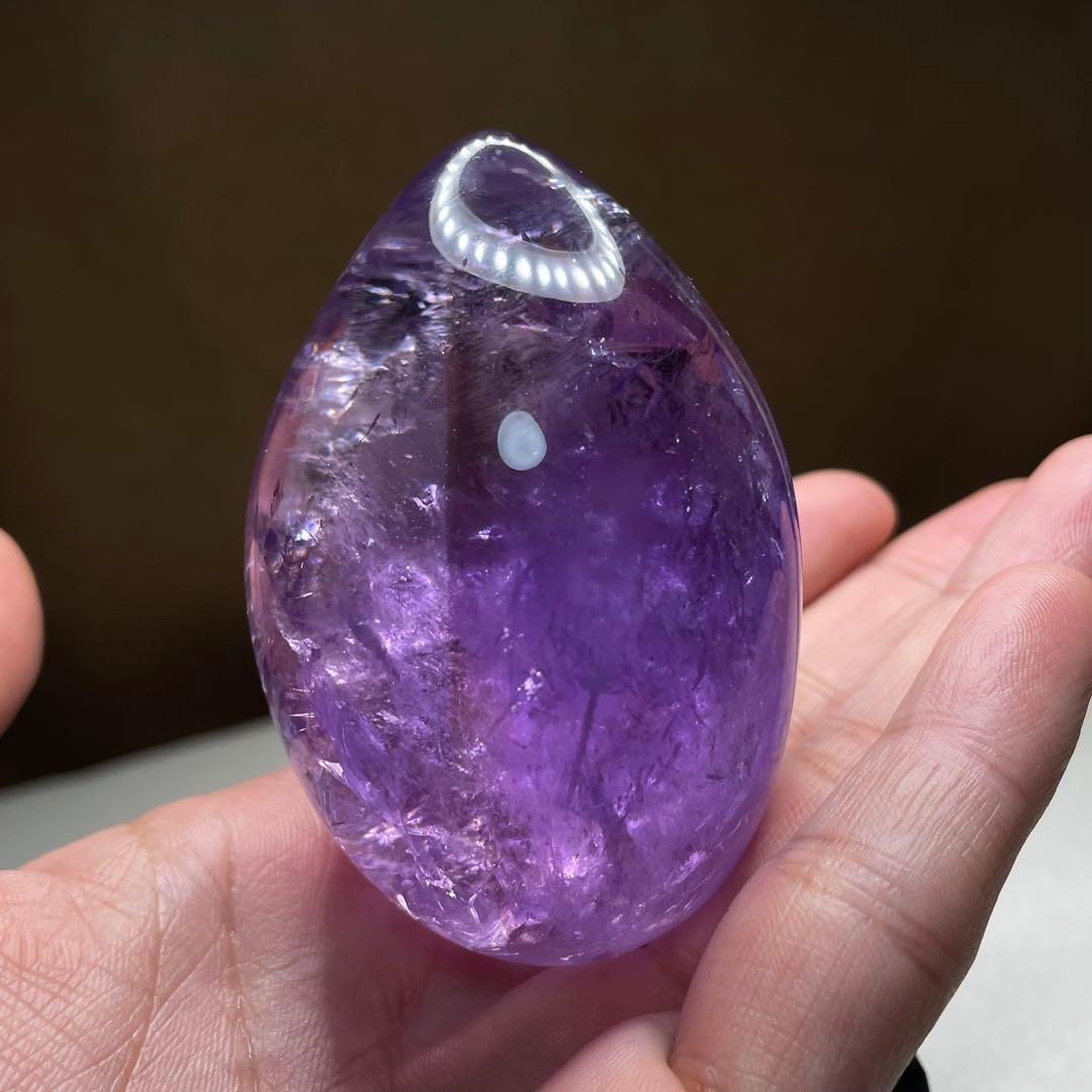アメジスト卵形オブジェ