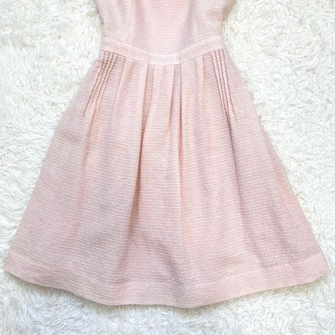 美品✨️ルネ ツイード ノースリーブワンピース ピンク 36