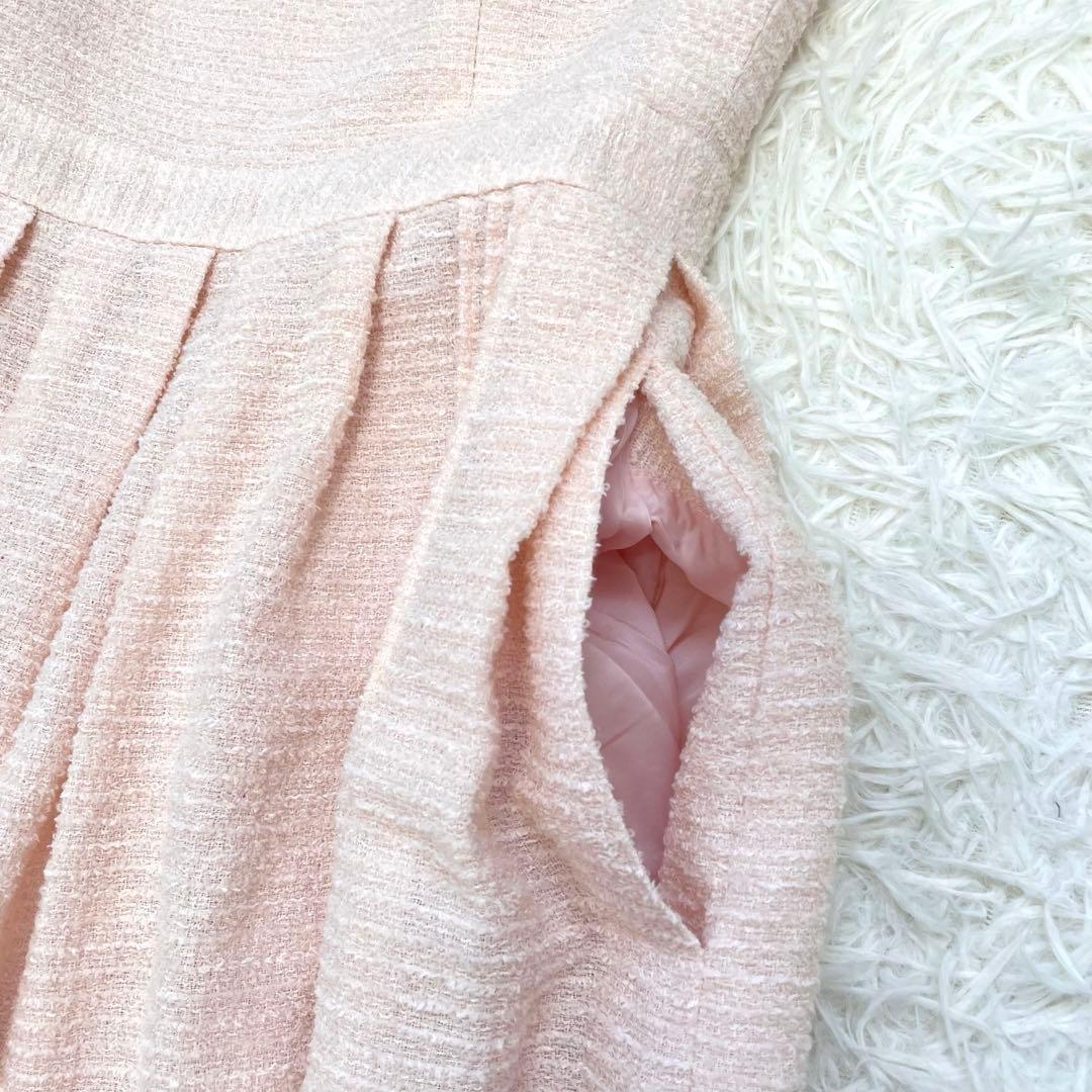 美品✨️ルネ ツイード ノースリーブワンピース ピンク 36