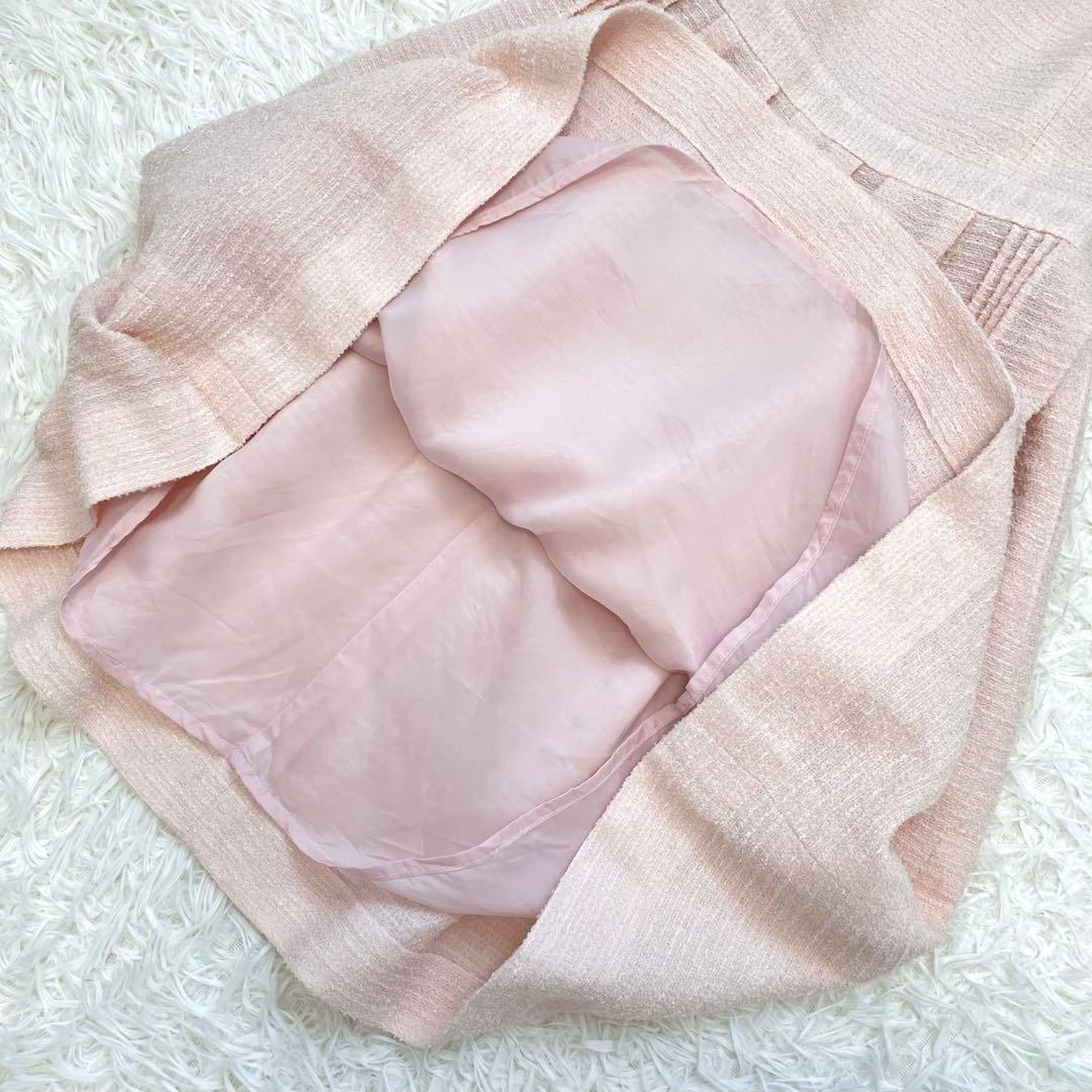 美品✨️ルネ ツイード ノースリーブワンピース ピンク 36