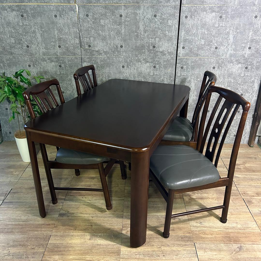 ꧁SEF家具꧂ダイニングテーブル&レザーチェア4脚セット