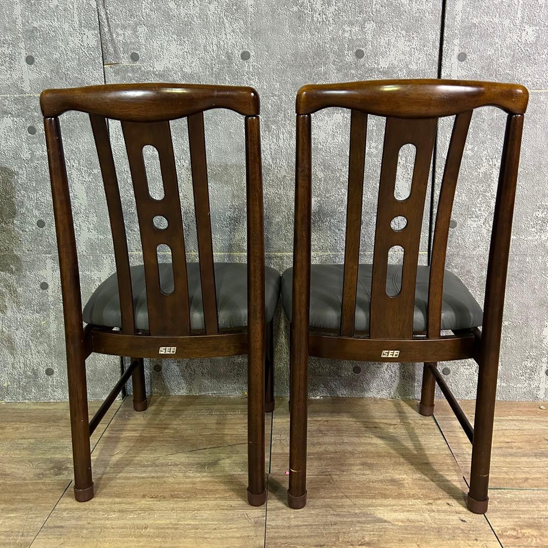 ꧁SEF家具꧂ダイニングテーブル&レザーチェア4脚セット