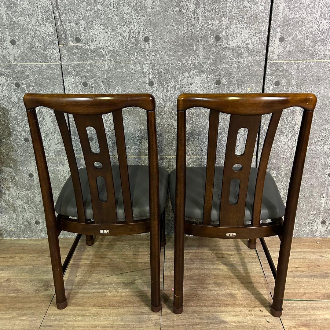 ꧁SEF家具꧂ダイニングテーブル&レザーチェア4脚セット