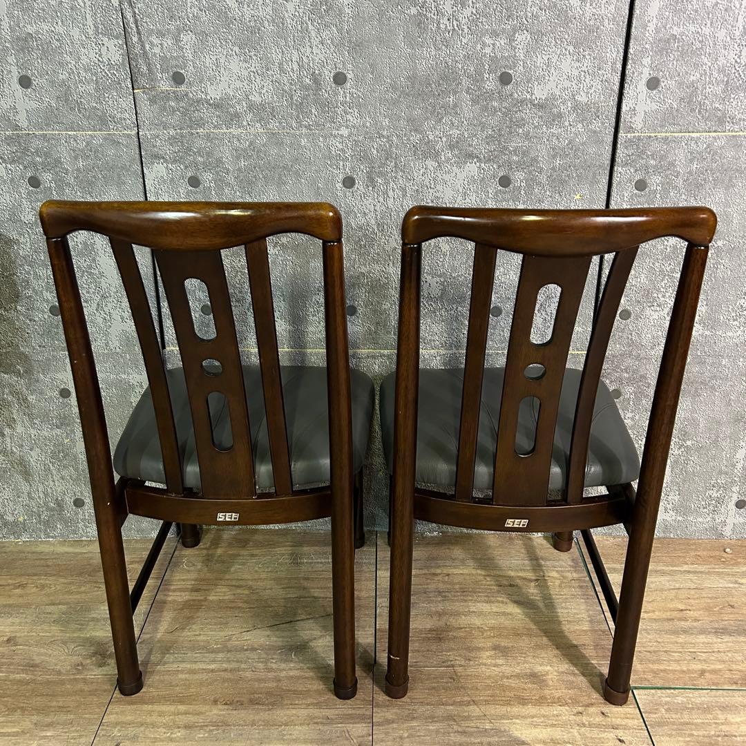꧁SEF家具꧂ダイニングテーブル&レザーチェア4脚セット