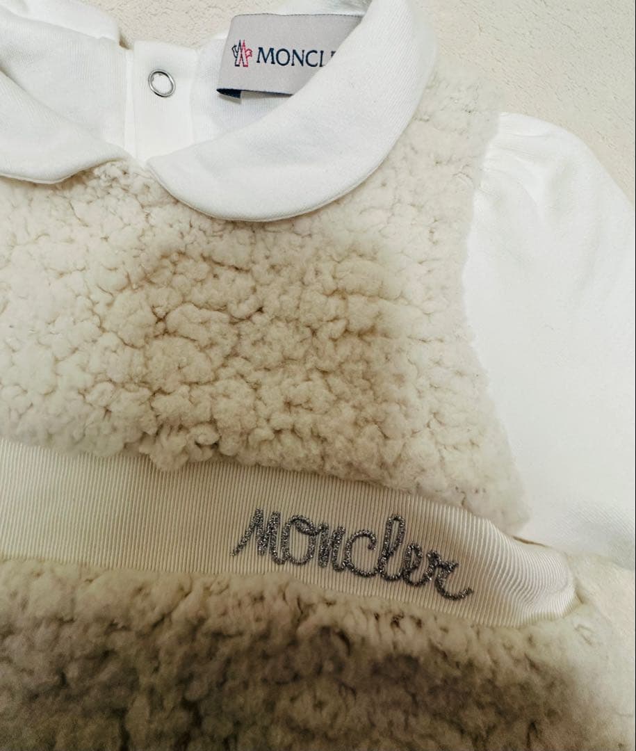MONCLER 長袖ワンピース クリーム　キッズ　ベビー