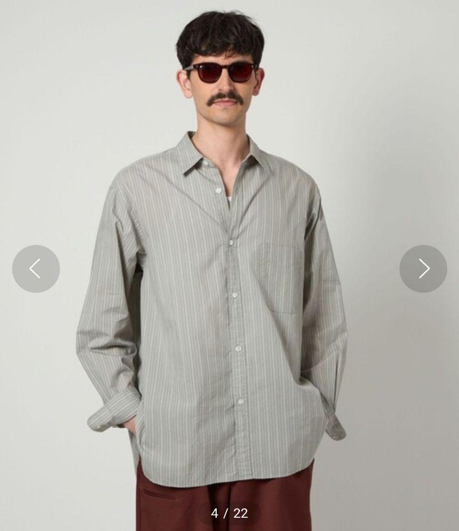 極美品★スティーブンアラン ストライプ レギュラーカラー シャツ　XL　2万