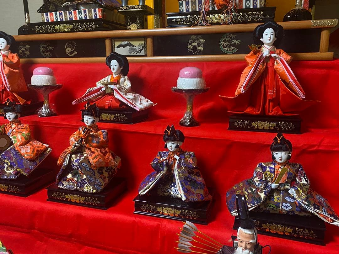 再値下げ！雛人形／特選／七段／15人飾り／屏風台付き/美品