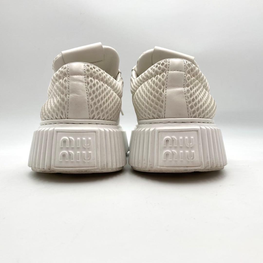 ♡MM♡✨ ミュウミュウ 厚底 スニーカー 靴 メッシュ 白 36.5