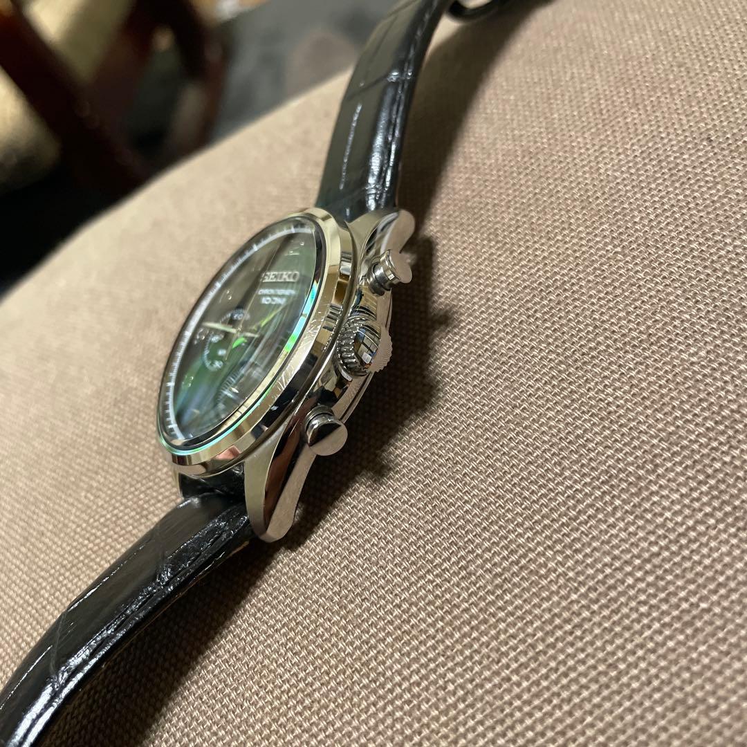 SEIKO クロノグラフクオーツ レザーベルト 腕時計