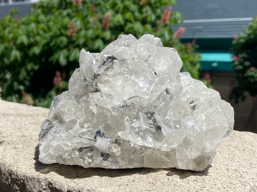 【浄化・活力・成功】カルサイトクラスター⭐️フローライト共生 ⭐️2回結晶　N149