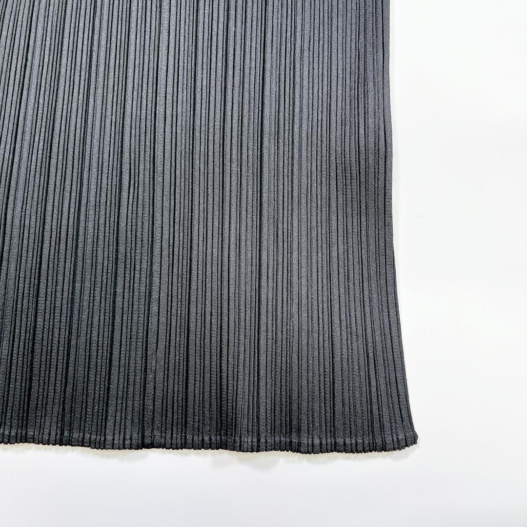 美品 イッセイミヤケ プリーツプリーズ 半袖 ブラウス シャツ 4 XL 黒