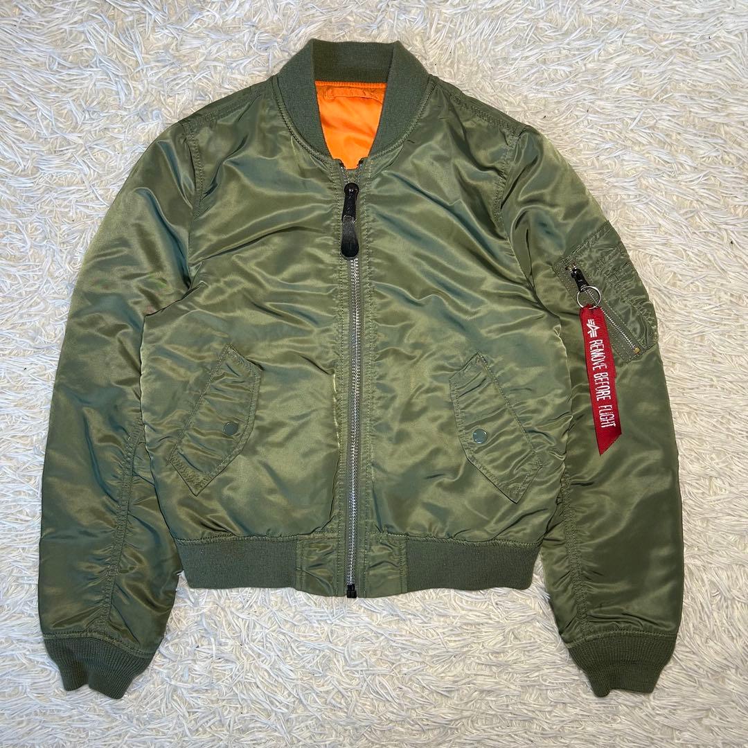 90s alpha industries ma-1 フライトジャケット　グリーン