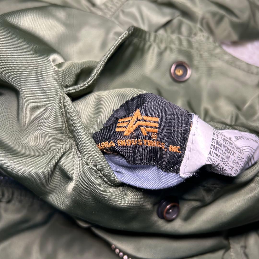 90s alpha industries ma-1 フライトジャケット　グリーン